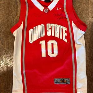 Number 10 of the Ohio State University, signed by Brutus the buckeye.